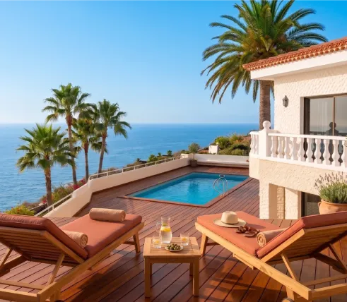 Villa de bord de mer au Pradet, piscine et jardin